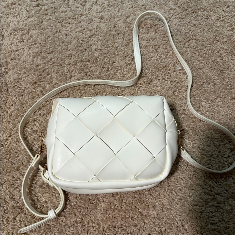 Target White Woven Crossbody Bag